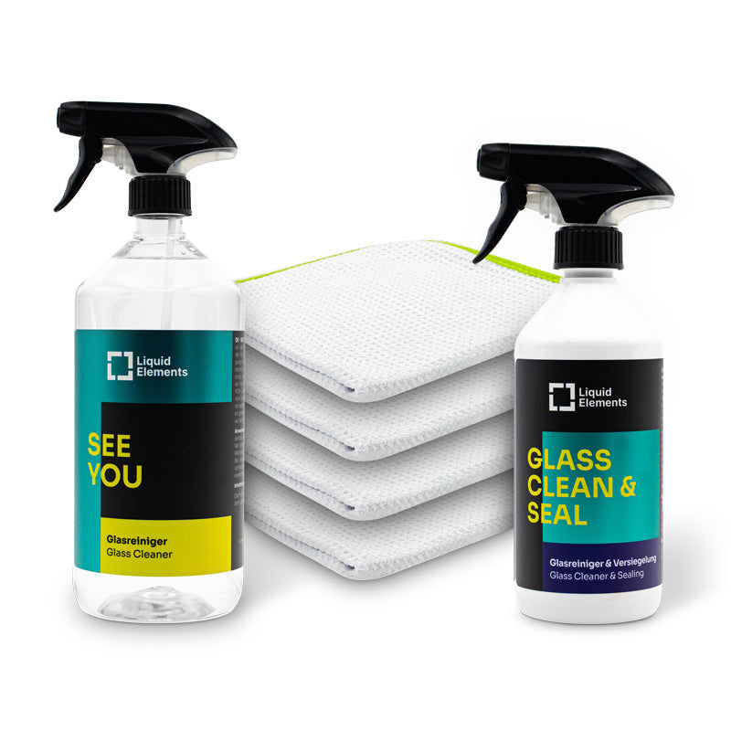 Liquid Elements Ruitenreinigingsset Advanced met glasreinigers en glasdoeken