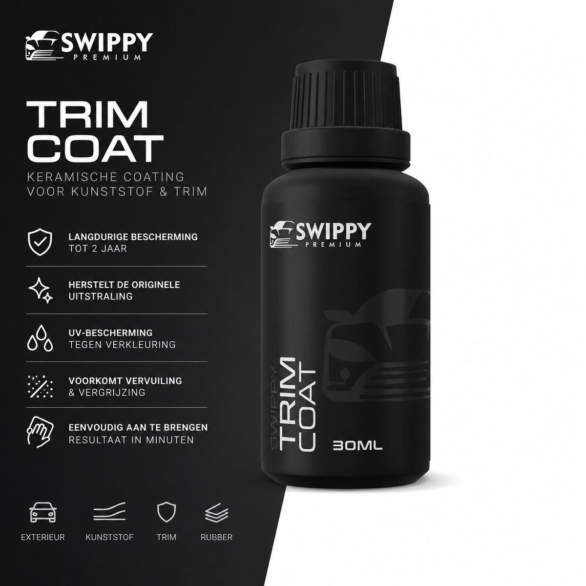 Eigenschappen van Swippy Trim Coat keramische kunststofcoating