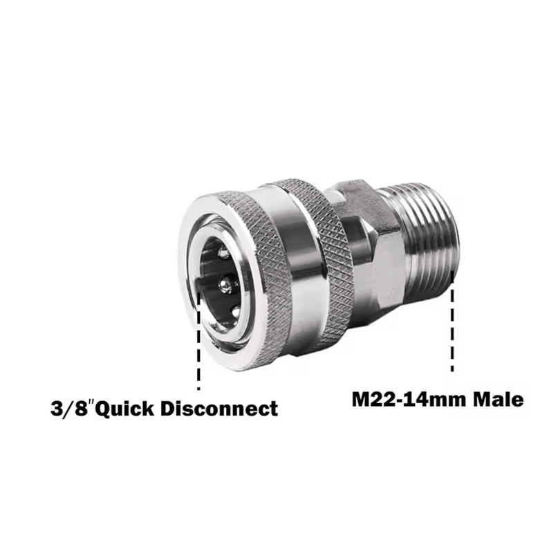 3/8 Quick Connect (V) naar M22 (M) adapter - De Detailshop