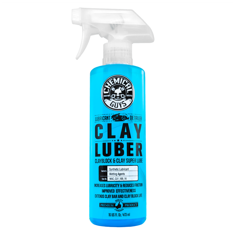 Chemical Guys Clay Luber Synthetic Lubricant gebruikt als smeermiddel bij het kleien van autolak