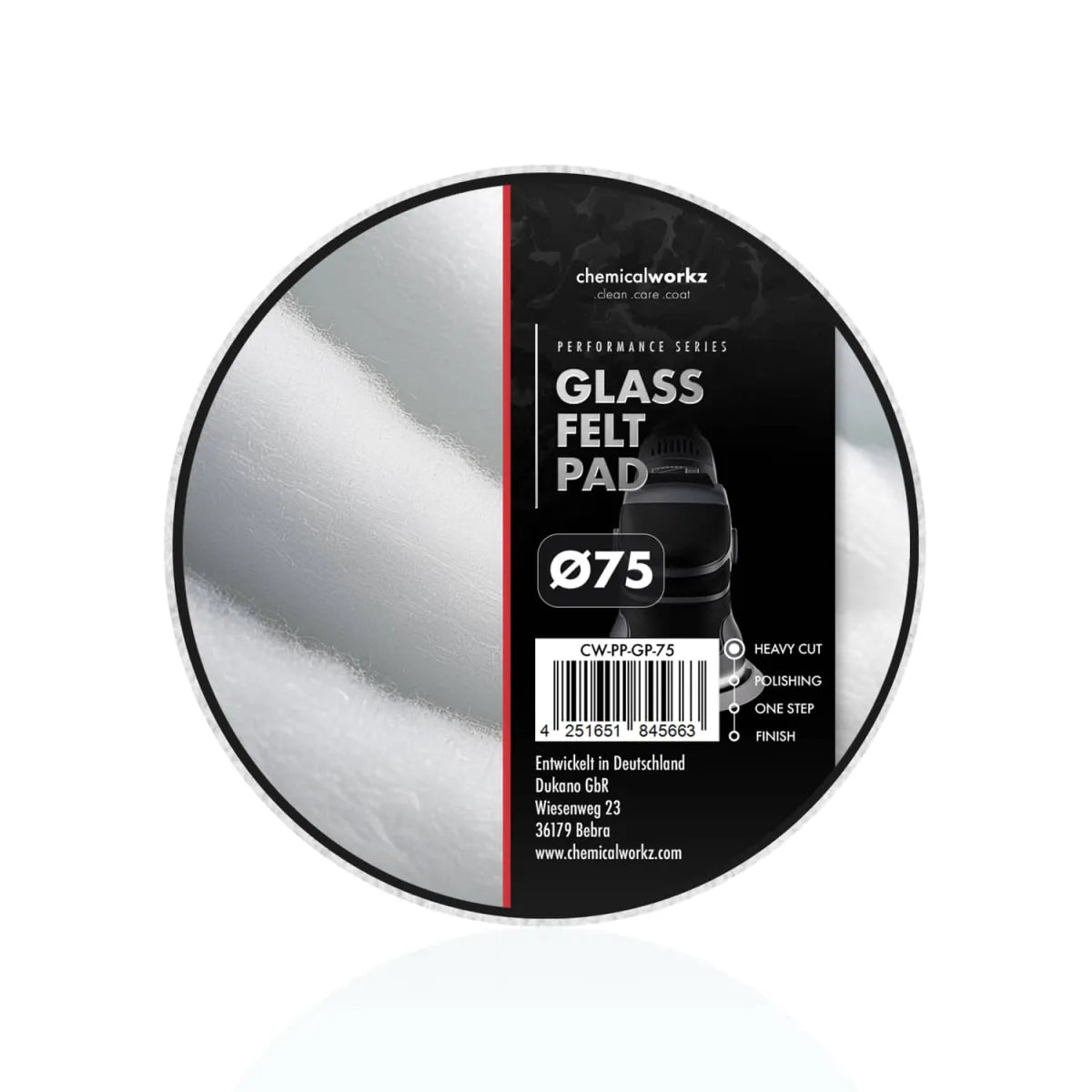 ChemicalWorkz® Glass Felt Performance Pad Glaspolijstpad detailafbeelding 2