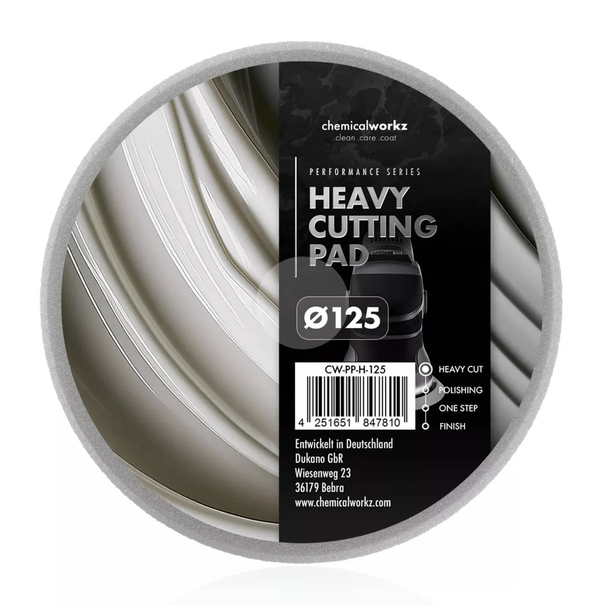 ChemicalWorkz® Heavy Cutting Polijstpad Grijs - De Detailshop