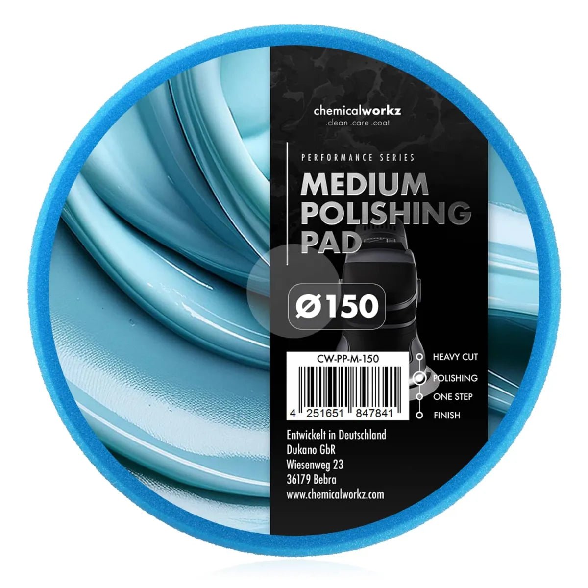 ChemicalWorkz® Medium Polijstpad Blauw - De Detailshop