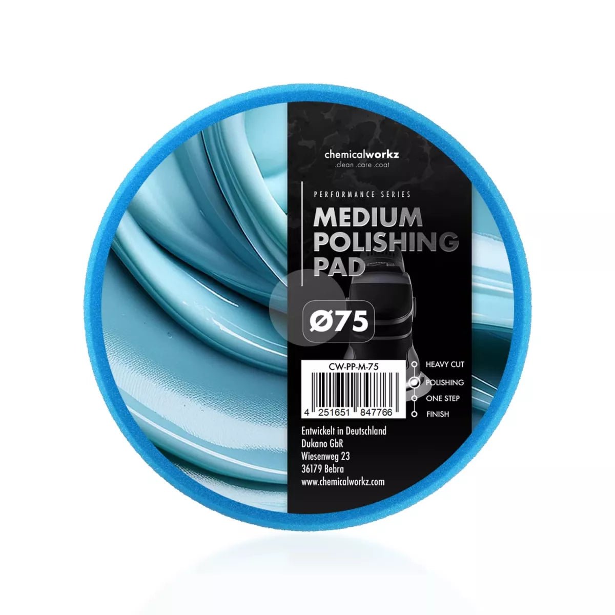 ChemicalWorkz® Medium Polijstpad Blauw - De Detailshop