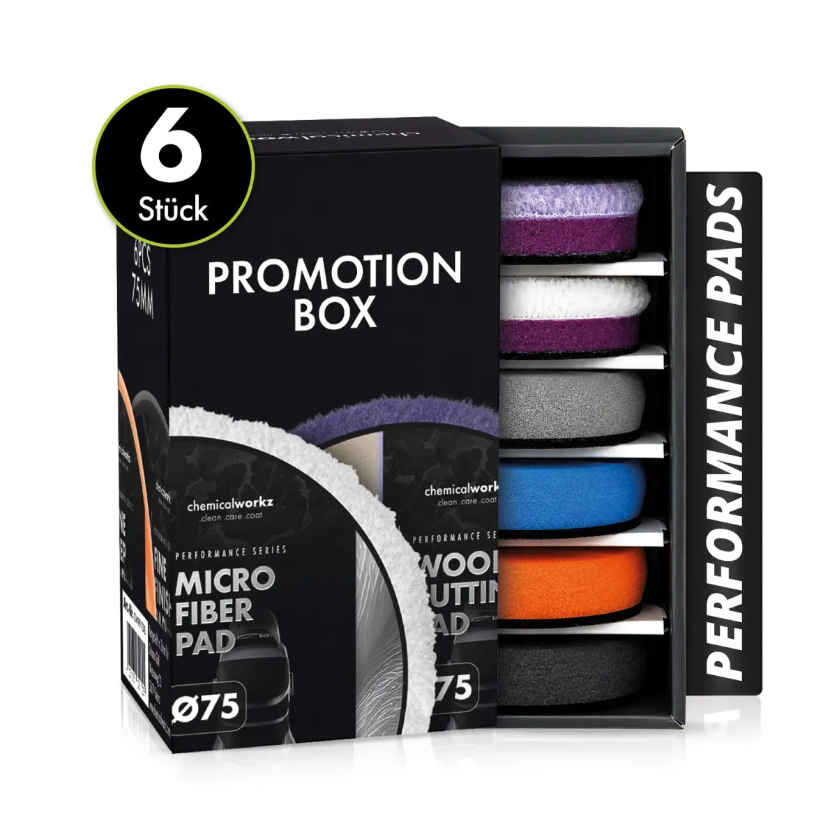 ChemicalWorkz Performance Pads Promotion Box 6-delig 75 mm