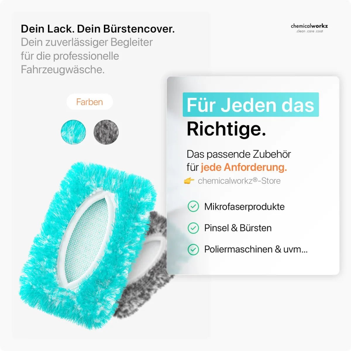 ChemicalWorkz® Wash Brush Cover V2 | Wasborstelhoes - De Detailshop