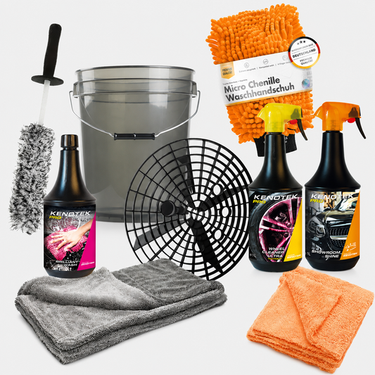 Kenotek Bucketdeal met 13 liter wasemmer, grit guard en complete autowas set