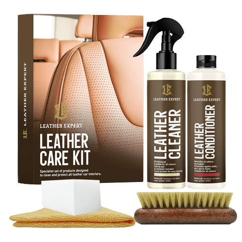 Leather Expert Leather Care Kit mit reiniger, conditioner, borstel, spons und Mikrofasertuch