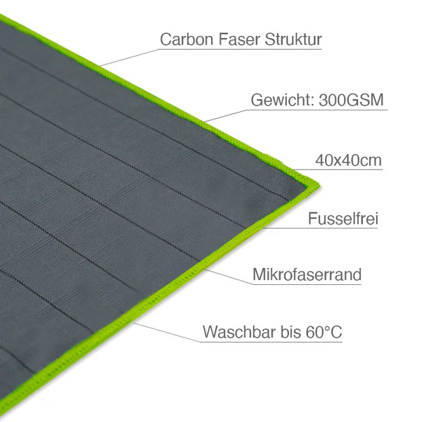 Liquid Elements Carbon microvezeldoek met zichtbare zachte rand