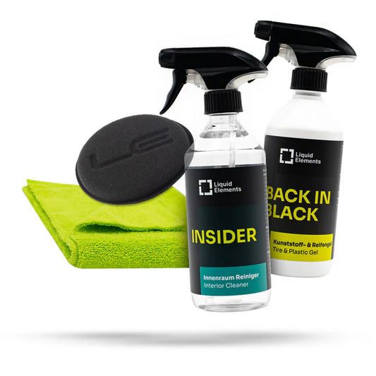 Liquid Elements Interior Plastic Set met interieurproducten, doek en applicator