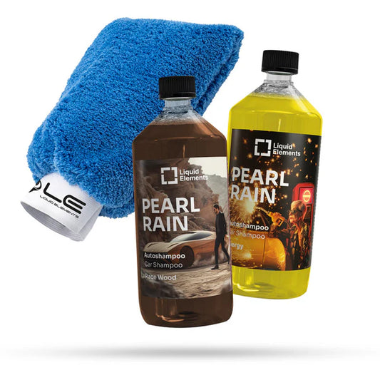 Liquid Elements Pearl Rain set met autoshampoo en Monster Mitt washandschoen