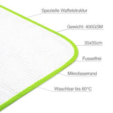 Detail van de fijne structuur van de Liquid Elements Streak Buster glasdoek