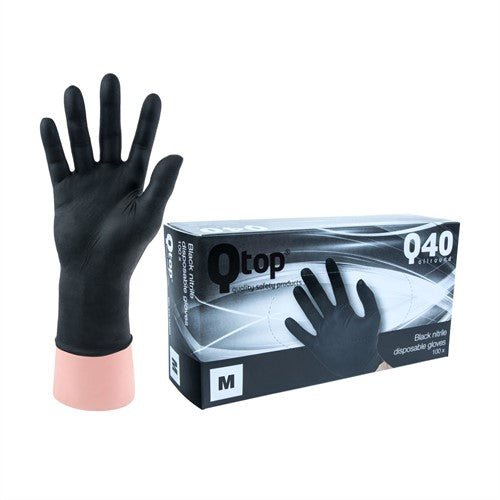 Qtop Q40 Zwarte Nitrile Handschoenen 100 stuks - De Detailshop