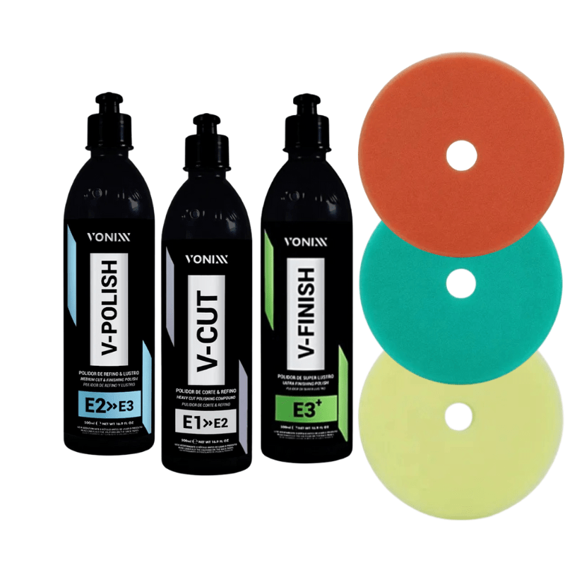 Vonixx V-Cut, V-Polish en V-Finish complete driedelige polijstset